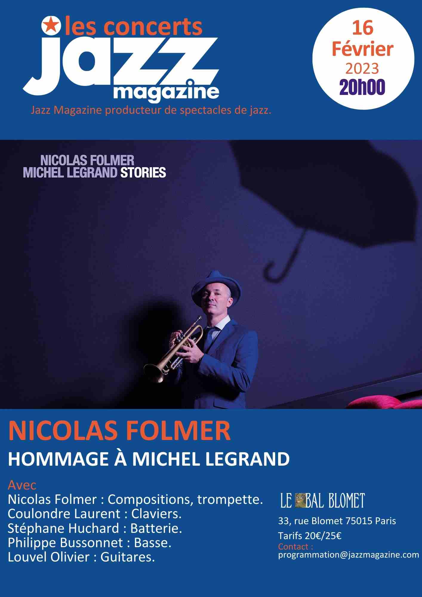 Stories de Nicolas Folmer au Bal Blomet à Paris le 16 février 2023