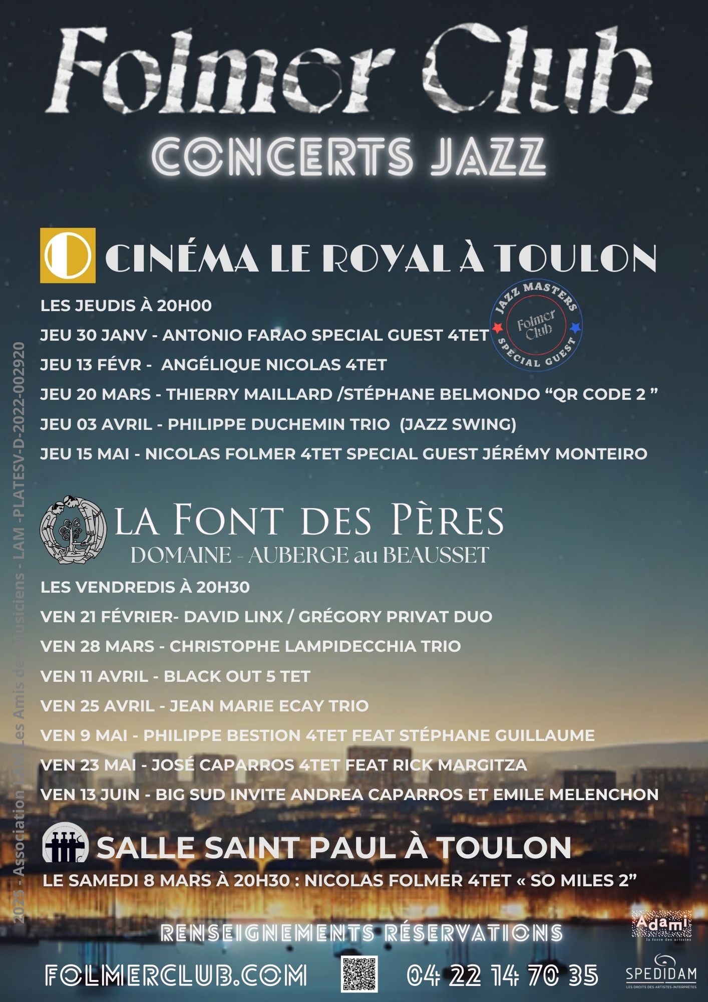 Agenda des dates de concerts du Folmer Club en 2025