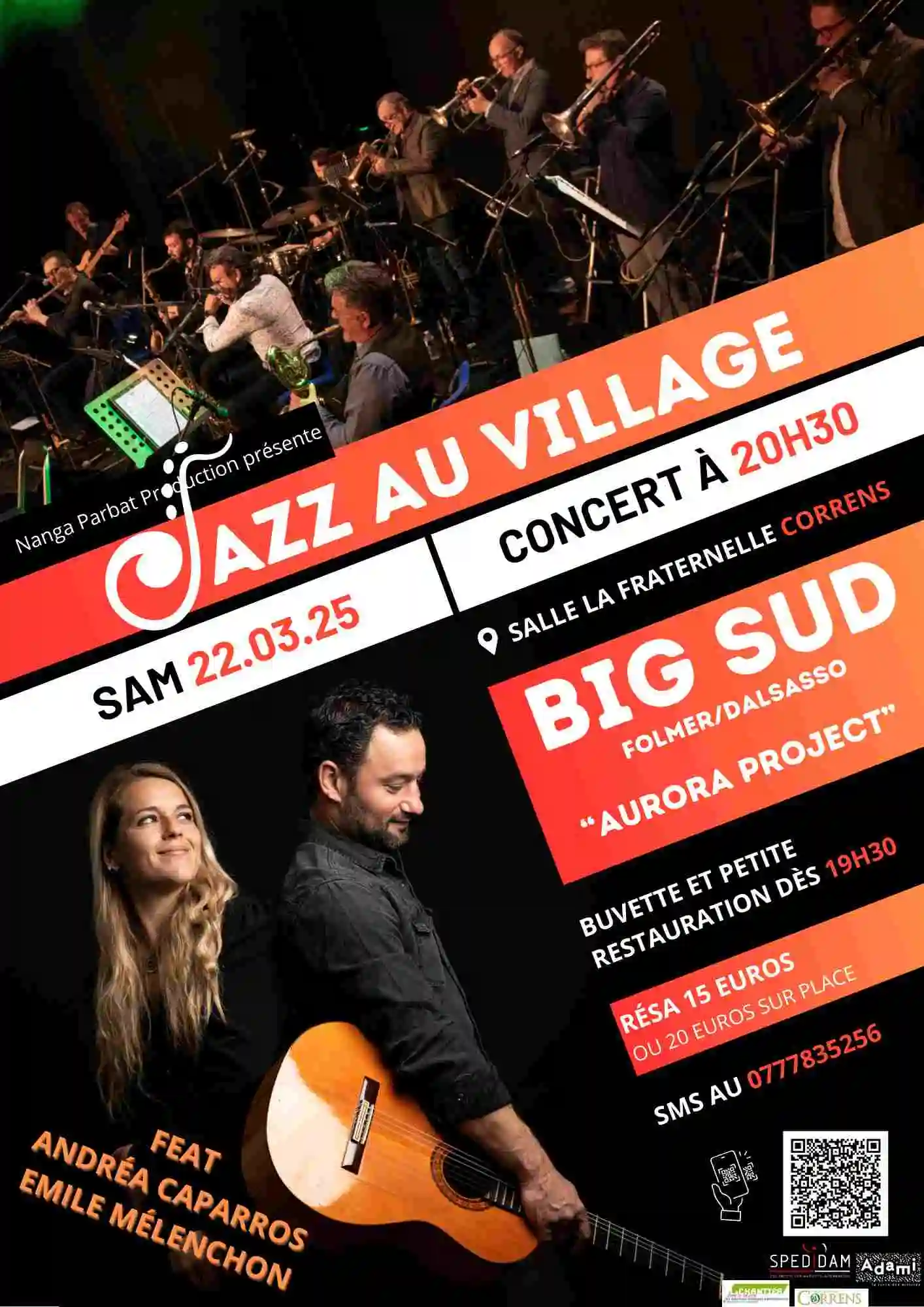 Concert de Big Sud le big Band du Folmer Club à Correns le 22 03 2025 JAzz au village