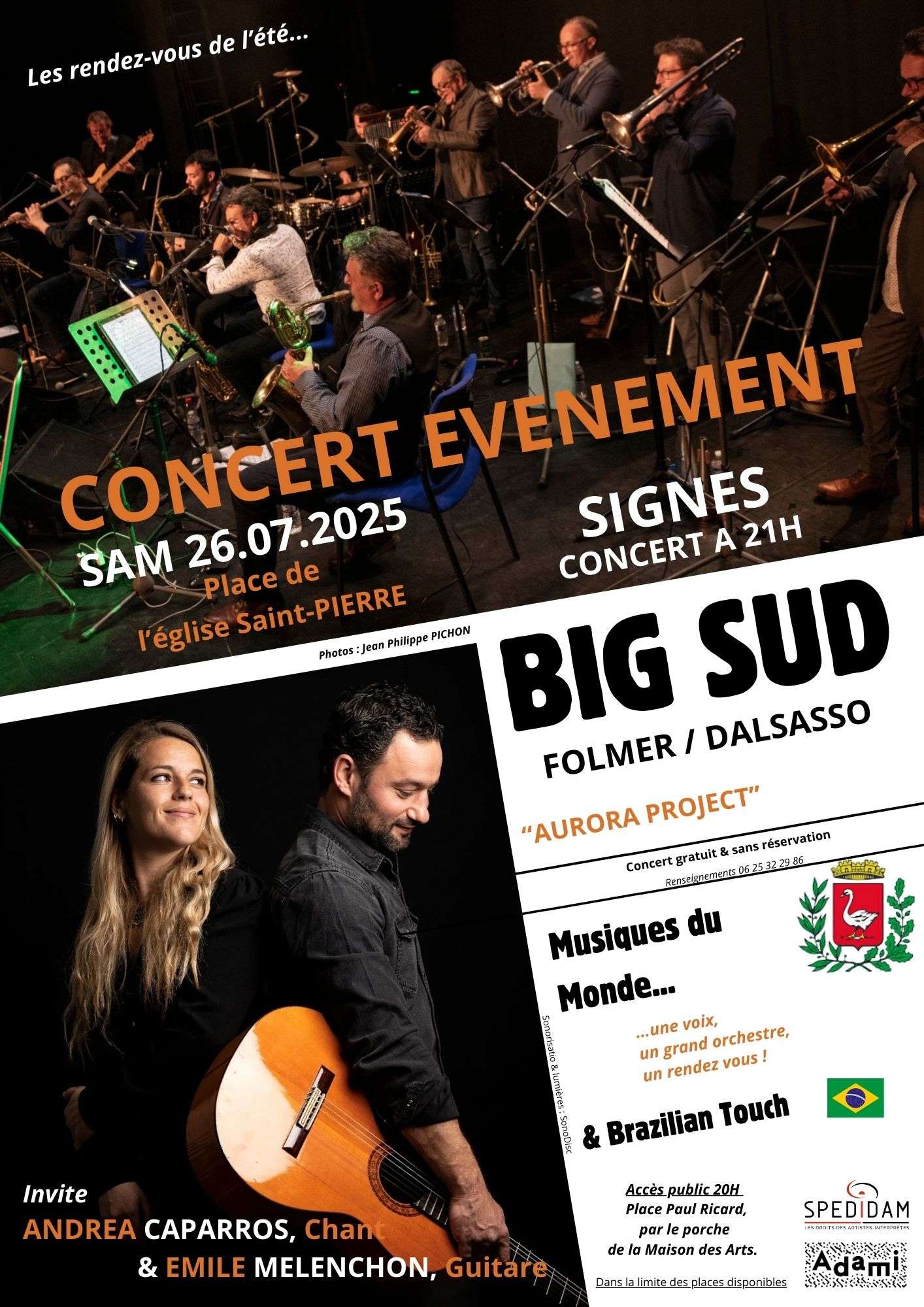 Big Sud le big band en concert le 26 juillet dans le village de Signes dans le Var (83)